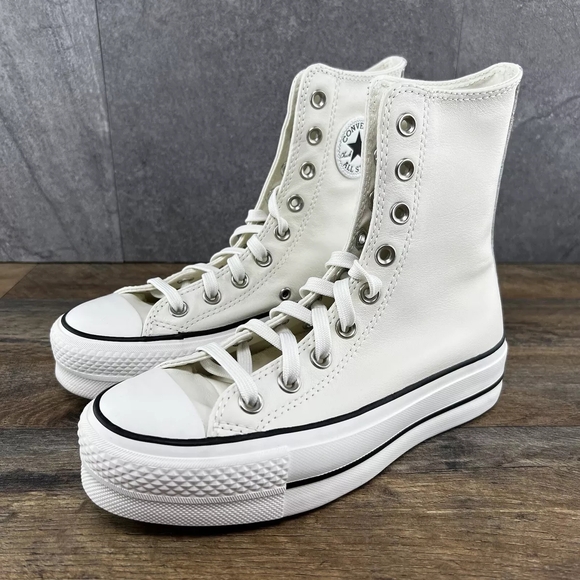Converse White High-Top Leather Sneakers - Picture 5 of 12